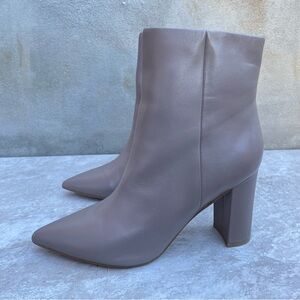 Marc Fisher Taupe Ulani Pointy Toe Bootie Heeled Boots